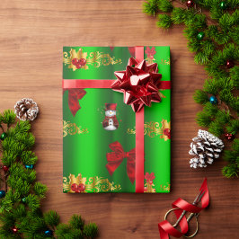 Papel De Presente Decorações de Natal em Verde