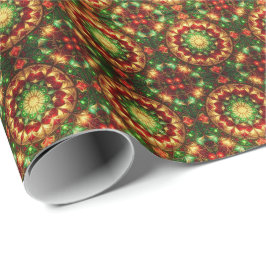 Papel De Presente Decorative Red Green Holiday Wrapping Paper