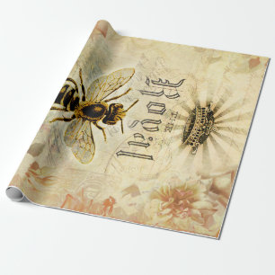 Papel De Presente Decoupage da Rainha Real Bee Ephemera