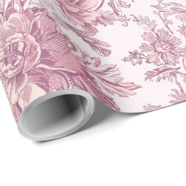 Papel De Presente Decoupage de Chinoiserie Rosa Claro