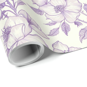 Papel De Presente Decoupage de Chinoiserie Roxo Claro