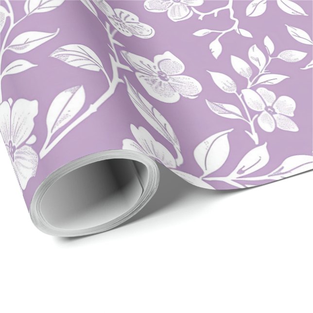 Papel De Presente Decoupage de Chinoiserie Roxo Empoeirado (Ponta do rolo)