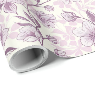 Papel De Presente Decoupage de Chinoiserie Roxo Empoeirado