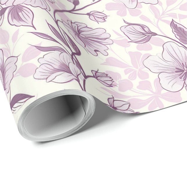 Papel De Presente Decoupage de Chinoiserie Roxo Empoeirado (Ponta do rolo)