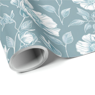 Papel De Presente Decoupage de Chinoiserie Verde e Branco