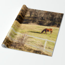 Papel De Presente Decoupage de outono Russo do País do Cavalo