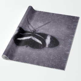 Papel De Presente Decoupage Vitoriana Preta de Borboleta Preta