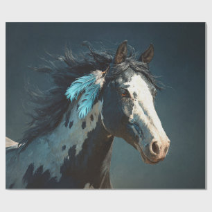 Papel De Presente Decoupagem de Acento de Pena de Cavalo Mustang Pin