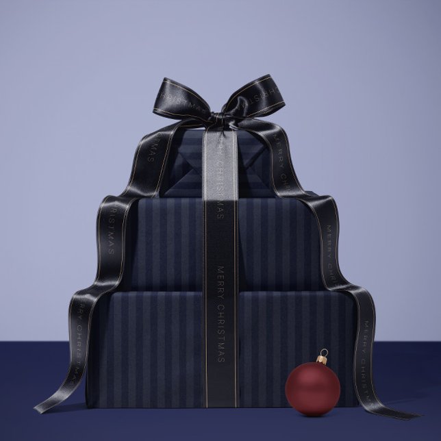 Papel De Presente Deep Blue Stripe Wrapping Paper (Criador carregado)