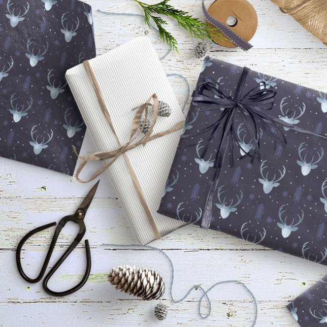 Papel De Presente Deer Antlers Arrows Padrão de Natal V2 Bl ID861 (Criador carregado)