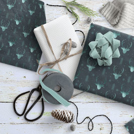 Papel De Presente Deer Antlers Arrows Padrão de Natal V2 Tl ID861