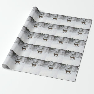Papel De Presente Deer em pé na neve