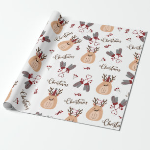 Papel De Presente Deer Oferece Papel De Moldagem De Natal Apresenta