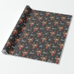Papel De Presente Deer Pun Christmas Reindeer<br><div class="desc">Esfregando papel com um lindo Natal de renas e "Oh Deer".</div>