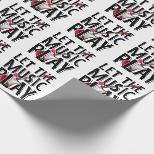 Papel De Presente Deixe a Música Tocar Guitarra Elétrica