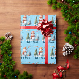 Papel De Presente Deixe-A Neve, Holiday Snowman