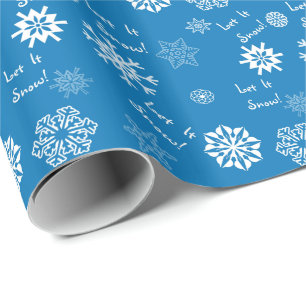 Papel De Presente Deixe-o nevar. Azul