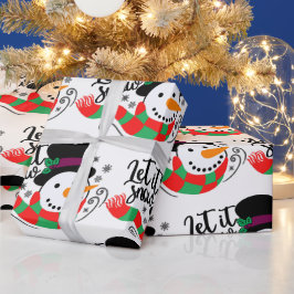 Papel De Presente Deixe-o nevar no Natal