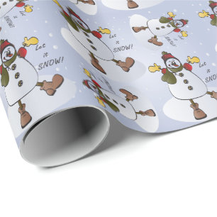 Papel De Presente Deixe-o nevar Snowman no Natal