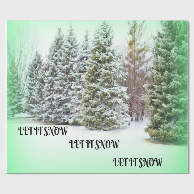 Papel De Presente Deixe-O Neve! Deixe-O Neve! Deixe-o nevar! (Aberto)