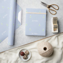 Papel De Presente Deixem-na nevar Bolinhas azuis de gelo de árvore d