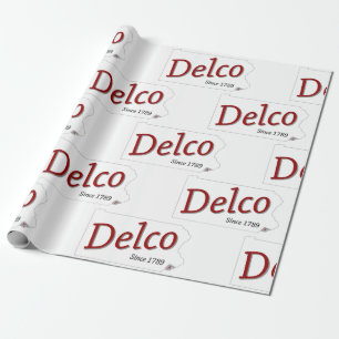 Papel De Presente Delco desde 1789 cinza e preto vermelho