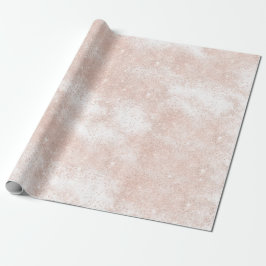 Papel De Presente Delicado Branco Rosa Rosa Dourado Blush Spark em P