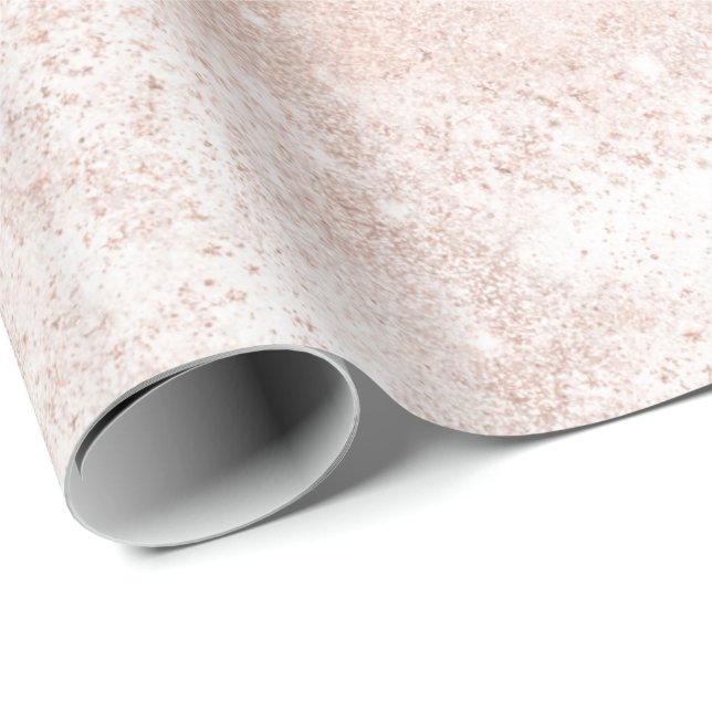 Papel De Presente Delicado Branco Rosa Rosa Dourado Blush Spark em P (Ponta do rolo)