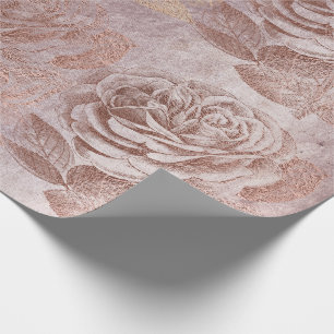 Papel De Presente Delicado Metálico Pastel Rosa Rosa Dourado