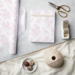 Papel De Presente Delicar Chá de panela de Linearte de Pássaro Flora<br><div class="desc">Delicar cor-de-rosa e branco,  floral e linearte de pássaro para embrulhar seu chá de panela ou presentes de casamento.</div>