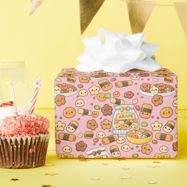 Papel De Presente Delicioso Sakura Arare kakimochi (Festa de aniversário)
