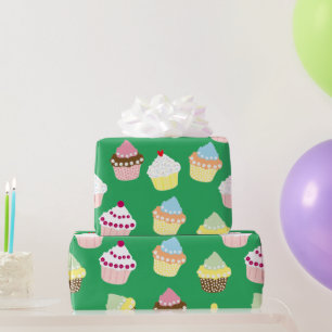 Papel De Presente Deliciosos Cupcakes de aniversário decorados