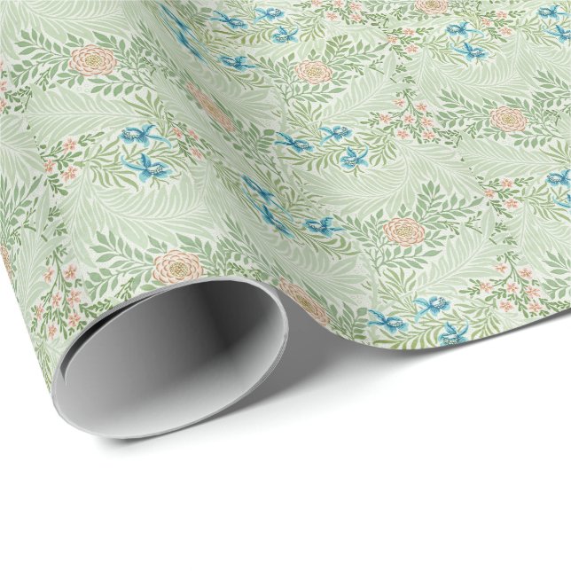 Papel De Presente Delphínio William Morris Larkspur (Ponta do rolo)