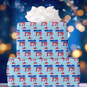 Papel De Presente Democrata Donkey Papais noeis Bonito Natal Políti