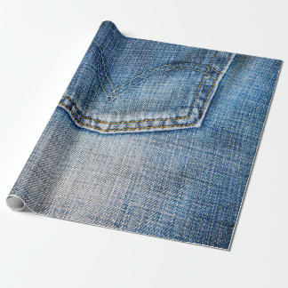 Papel De Presente Denim azul