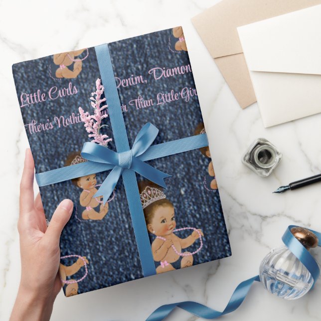 Papel De Presente Denim & Diamonds Princesa Bebê (Presentear)