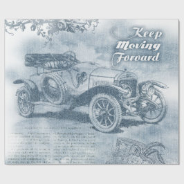 Papel De Presente Denim Steampunk