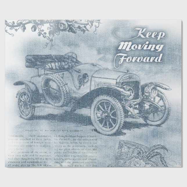 Papel De Presente Denim Steampunk (Aberto)