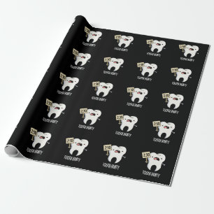 Papel De Presente Dente Engraçado Dental Engraçado Toque Escuro BG