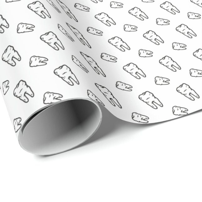 Papel De Presente Dentes  (Ponta do rolo)