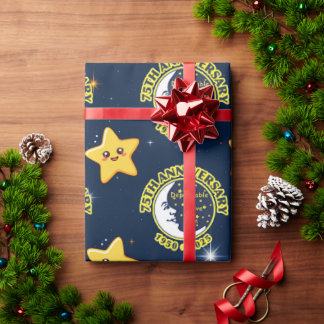 Papel De Presente Dependable Drive In 75th Anniversary Gift Wrap