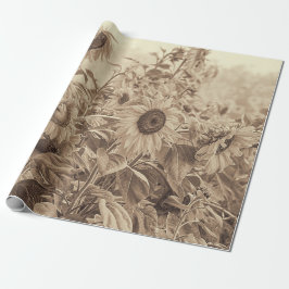Papel De Presente Desacoplamento de tonagem de Sunflower Field Vinta