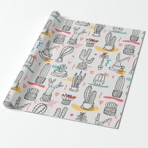 Papel De Presente Descamação Cactos Delícia