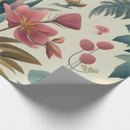 Papel De Presente Descubra o Deslumbrante Padrão Botânico Floral de 