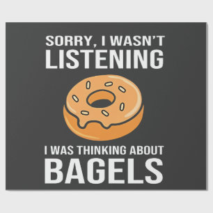 Papel De Presente Desculpe, estava pensando em Bagels judeu Hanukkah