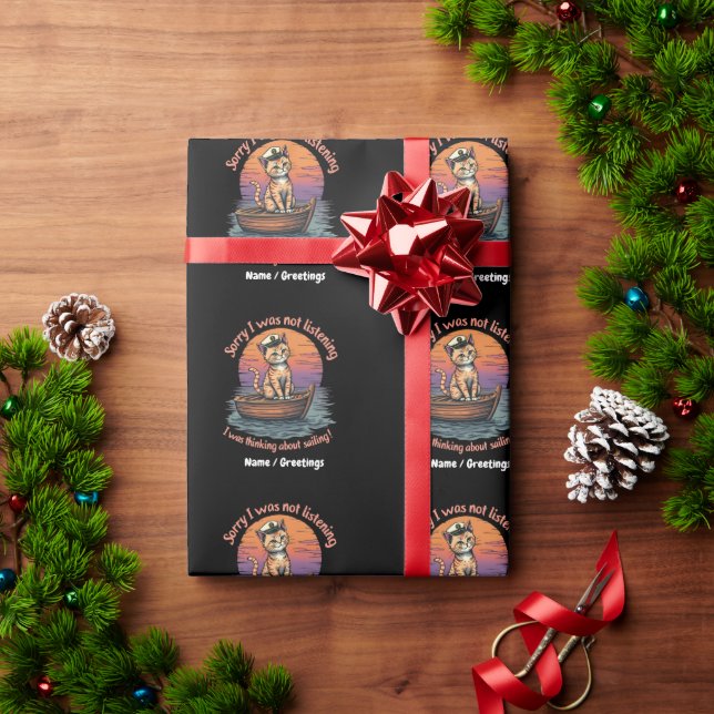 Papel De Presente Desculpe não ter ouvido, estava pensando em veleja (Presente de Natal)