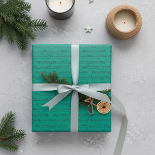 Papel De Presente Desejamos a Você um Feliz Natal Carol em Verde Elf