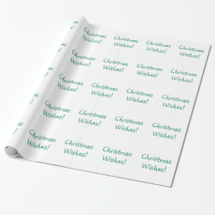 Papel De Presente Desejos de Natal de Fontes Verdes de Férias