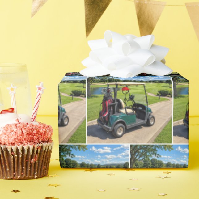 Papel De Presente Desenhista de Golfe em um Carrinho de Golfe (Festa de aniversário)