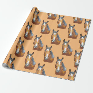 Papel De Presente Desenho à mão de cavalo baio